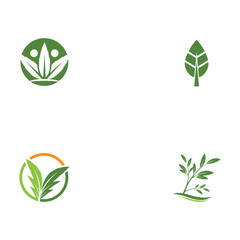 Set Leaf Logo Template vector symbol