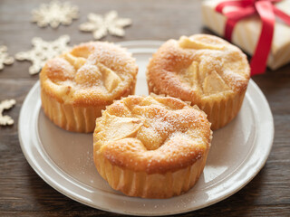 林檎のカップケーキ・クリスマスのイメージ