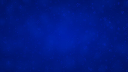 Obraz premium Christmas background of snowflakes of different shapes, sizes and transparency in blue colors