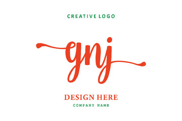 Fototapeta na wymiar GNJ lettering logo is simple, easy to understand and authoritative