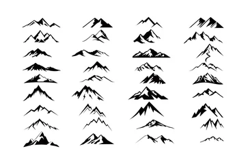 Tuinposter mountain silhouette icon vector set for logo © kirania