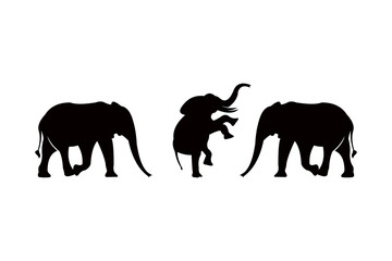 Obraz na płótnie Canvas elephant silhouette icon vector set for logo