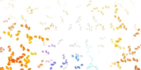 Light blue, yellow vector texture with memphis shapes.