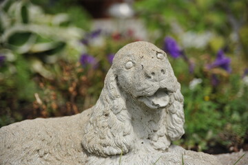 stone statue of dog