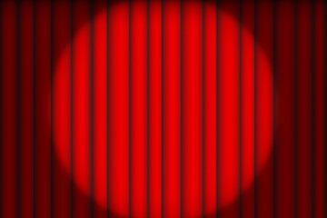 Poster with red curtain spot on light background. Vector background. Interior design. Stock image. EPS 10.