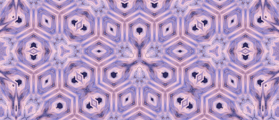 Trippy and creative wide illustration of colorful kaleidoscope patterns