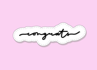 "CONGRATS" Handwritten Typography Vector