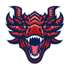 dragon head mascot angry
