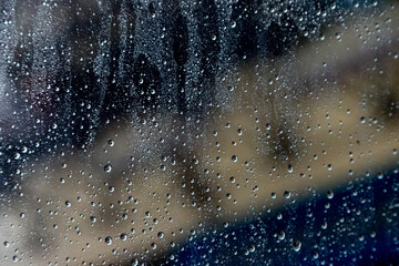 Raindrops on the windshield