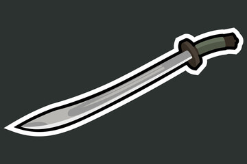 Simple illustration of Niuweidao, ancient chinese sword vector icon for web