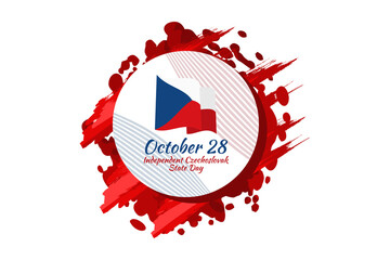Obraz premium October 28, Independent Czechoslovak State Day vector illustration. Public holiday in Czech Republic. Suitable for greeting card, poster and banner.