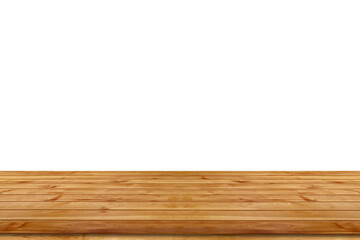 Wooden floor of table isolated on white.