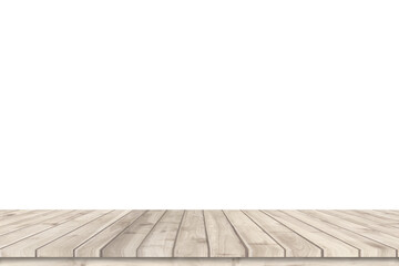 Wooden floor of table isolated on white.