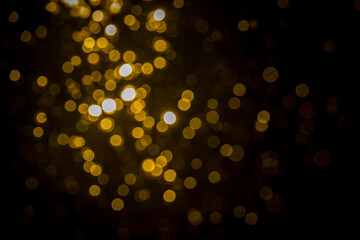 bokeh of lights  with black background