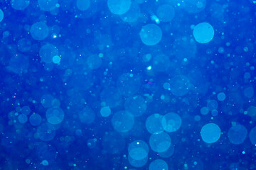 Abstract Blue bokeh defocus by neon lights blur