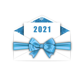 Open Envelope with Celebrate, Happy New Year 2021