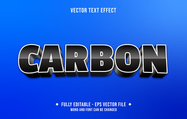 Editable text effect - carbon black and white color gradient style	
