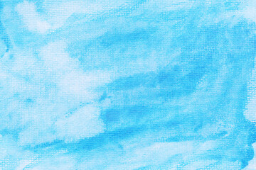 Blue watercolor on art paper background.
