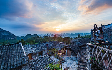 Sunny afternoon scenery of Millennium Yao Village in Liannan County, Qingyuan, Guangdong