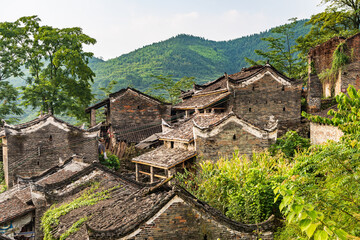 Fototapeta na wymiar Sunny afternoon scenery of Millennium Yao Village in Liannan County, Qingyuan, Guangdong