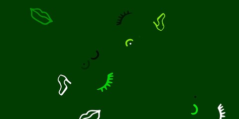 Light Blue, Green vector background with woman symbols.