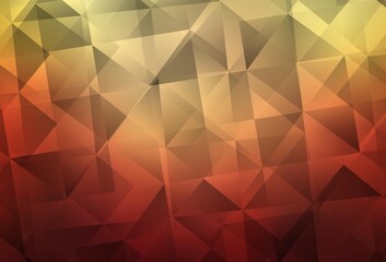 Light Red, Yellow vector gradient triangles pattern.