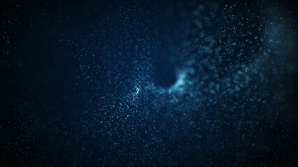 Abstract digital particle wave and light background ,abstract cyber or technology background,3D illustration.