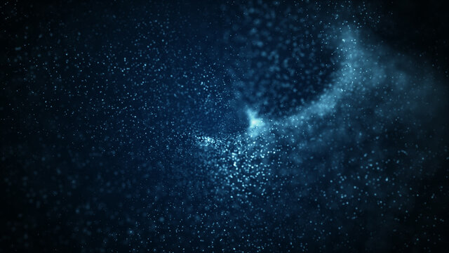 Abstract digital particle wave and light background ,abstract cyber or technology background,3D illustration.