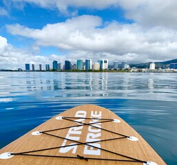 surfboard on the sea