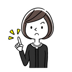 ベクターイラスト素材：喪服を着た女性、注意、警告
