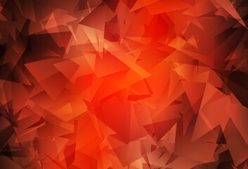 Naklejka premium Light Red vector triangle mosaic background.