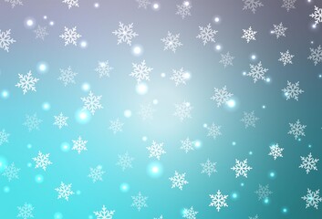 Light Pink, Blue vector pattern in Christmas style.