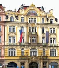 Fototapeta na wymiar Beautiful Baroque building in Old Town Square Prague 