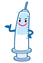 予防接種　注射器キャラクター