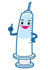 予防接種　注射器キャラクター