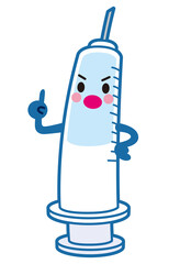 予防接種　注射器キャラクター