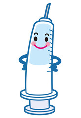 予防接種　注射器キャラクター