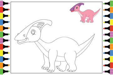 coloring cute dinosaur for kids