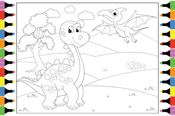 coloring dinosaur for kids