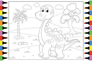 coloring dinosaur for kids
