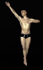 Fototapeta na wymiar Male ballet dancer dramatic pose