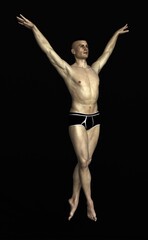 Fototapeta premium Strength of ballet dancer