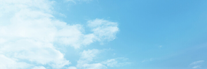 Blue sky with white cloud. The summer heaven is colorful clearing day Good weather and beautiful nature in the morning.