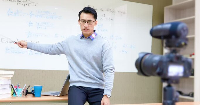 male professor teach online