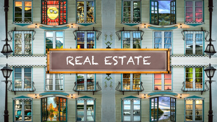 Fototapeta premium Street Sign to Real Estate
