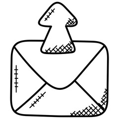 Chat bubble doodle icon design for chatting concept