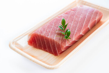 脂がのった柵のまぐろ