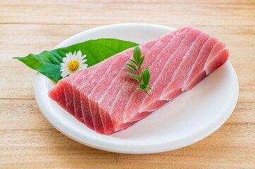 脂がのった柵のまぐろ