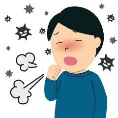 咳が止まらない男性のイラスト