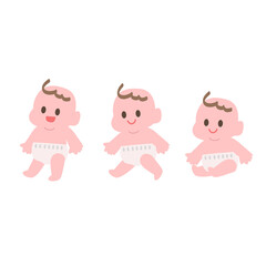 オムツをはいた赤ちゃん